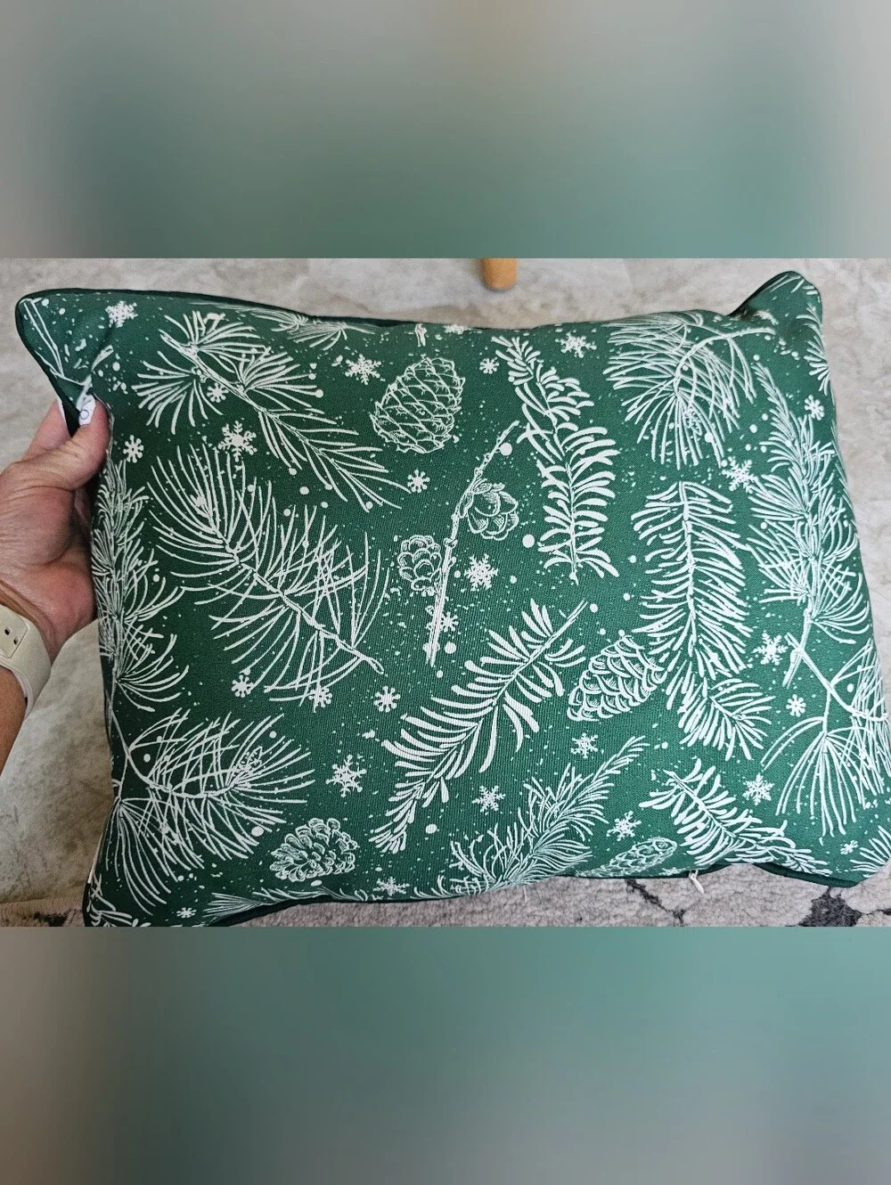 Holiday Pet Pillow Cover - Green Plaid Christmas Design